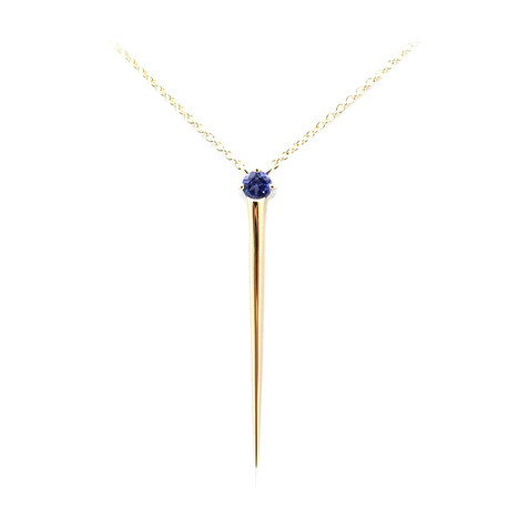 Gouden halsketting met een tanzaniet (de Melo)