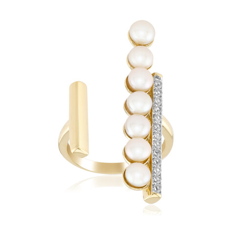 White Freshwater Pearl Silver Ring (TPC)