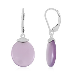 Pendientes en plata con Calcedonia lavanda