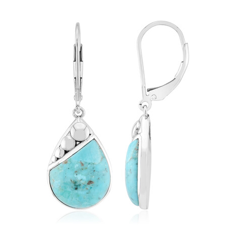 Pendientes en plata con Turquesa azul del Mohave Kingman (Jones Lee)
