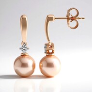 Boucles d'oreilles en argent et Perle Ming de couleur pourpre (TPC)