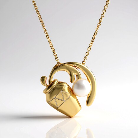 Collana in argento con Perla d'Acqua Dolce Bianca