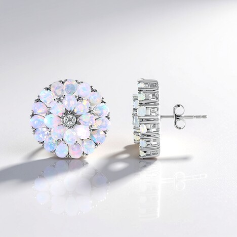 Boucles d'oreilles en argent et Opale Welo
