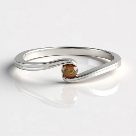 Anello in argento con Diamante Rosso I2