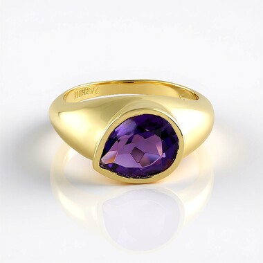 Anillo en plata con Amatista de Zambia