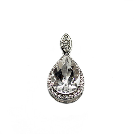 Pendentif en argent et Quartz blanc