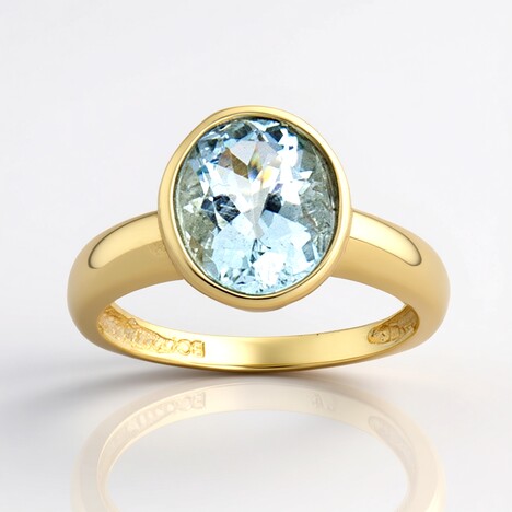 Anello in oro con Acquamarina Santa Maria (CUSTODANA)