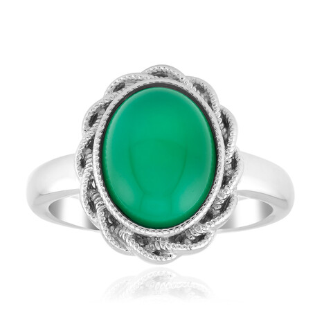 Green Onyx Silver Ring