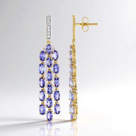 Boucles d'oreilles en argent et Tanzanite