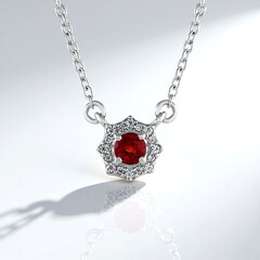 Collana in argento con Rubino Tanzania