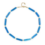 Neonblauer Apatit-Silberhalskette