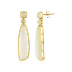 Boucles d'oreilles en argent et Pierre de Lune blanche (KM by Juwelo)