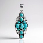 Ciondolo in argento con Turchese Kingman Mohave Blu (Faszination Türkis)