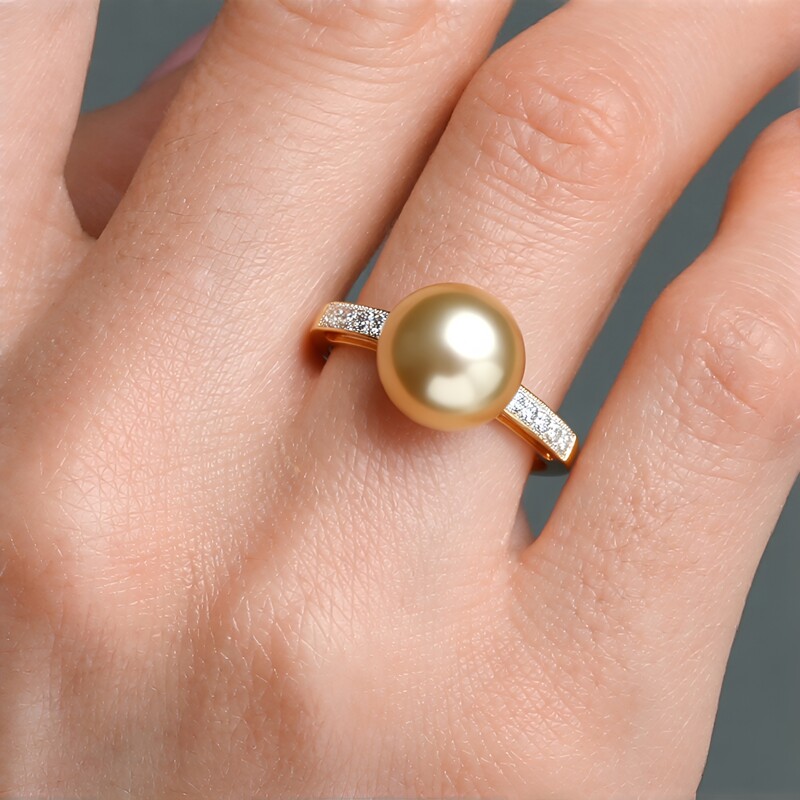 18K Kabira Golden South Sea Pearl Gold Ring (TPC)