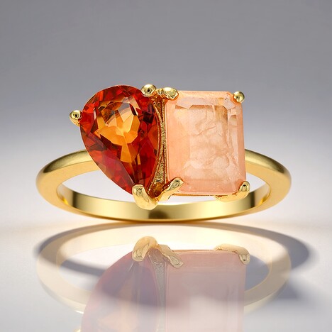 Anello in argento con Quarzo Mistico Arancione