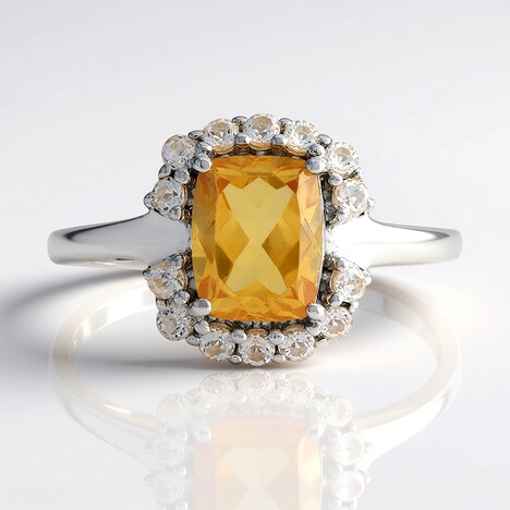 Anello in argento con Citrino
