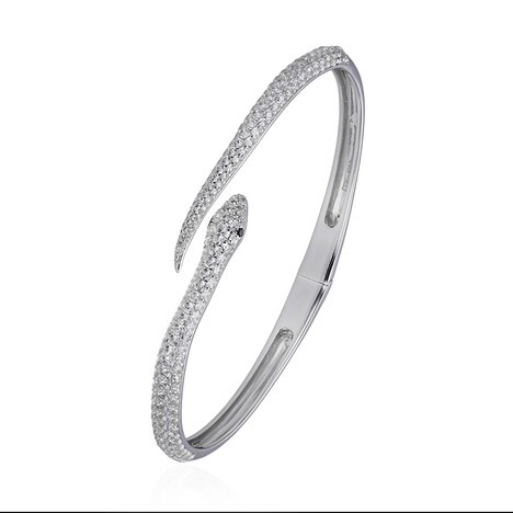 Brazalete en plata con Topacio blanco