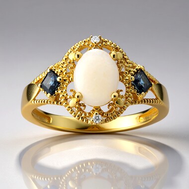 Australischer Opal-Goldring (CIRARI)