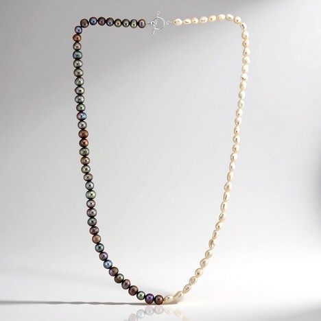 Collana in argento con Perla d'Acqua Dolce Bianca (TPC)