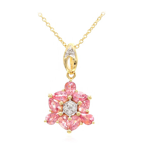 Collana in oro con Zaffiro Padparadscha (non riscaldato) (AMAYANI)