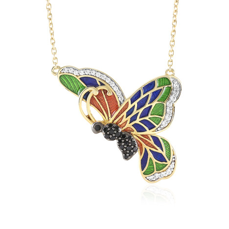 Schwarzer Spinell-Silbercollier