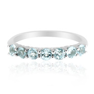 Anillo en plata con Topacio azul cielo