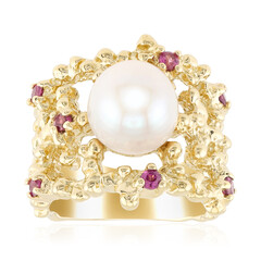 White Freshwater Pearl Silver Ring (TPC)