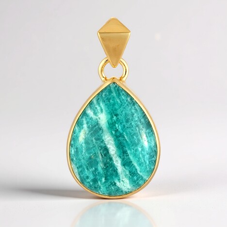 Ciondolo in argento con Amazzonite (Bali Barong)
