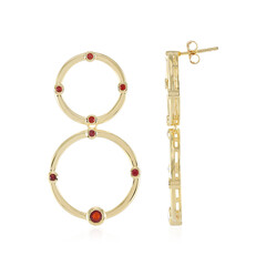 Boucles d'oreilles en argent et Rubis de Tanzanie (Adela Silber)