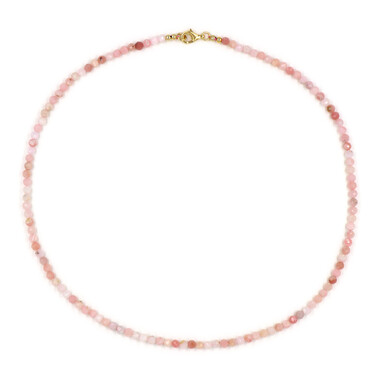 Pinkfarbener Opal-Silberhalskette