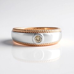 Anello in argento con Diamante Champagne I2