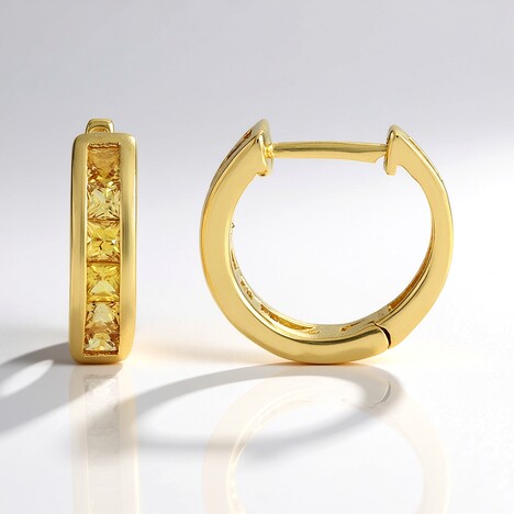 Orecchini in argento con Zaffiro Ceylon Giallo