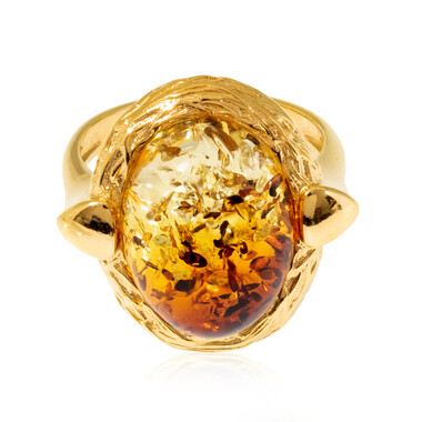 Anello in argento con Ambra Baltica (dagen)