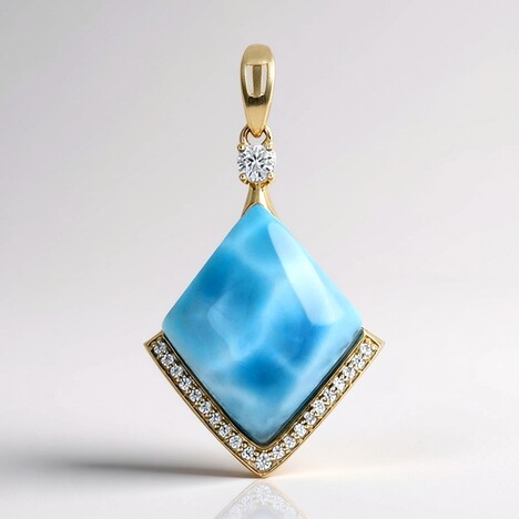 Ciondolo in oro con Larimar