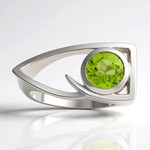 Anello in argento con Peridoto Jilin (de Melo Essence)