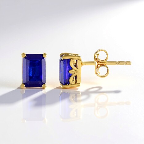 Orecchini in argento con Spinello Cobalto (Gems en Vogue)