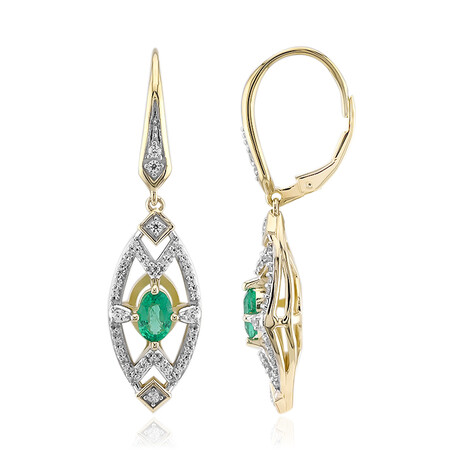 Boucles d'oreilles en or et Emeraude de Zambie (Rifkind 1894 Collection)
