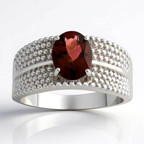 Bague en argent et Rubellite d'Ouro Fino (de Melo Essence)