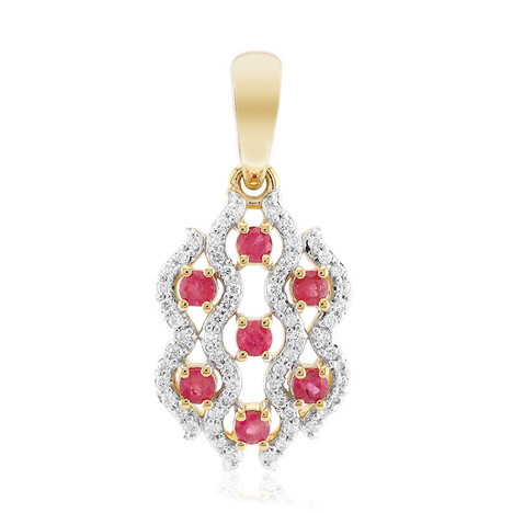 Roter Beryll-Goldanhänger