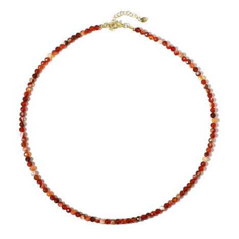 Zilveren halsketting met een carneool