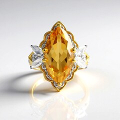Anello in argento con Citrino (Gems en Vogue)
