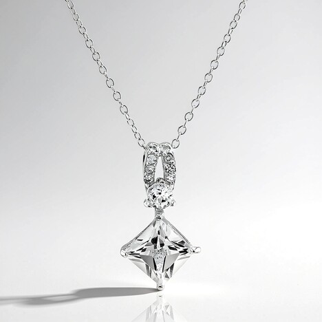 Collana in argento con Topazio Bianco
