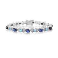 Brazalete en plata con Zafiro estrella azul