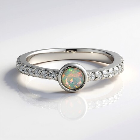 Bague en argent et Opale Welo
