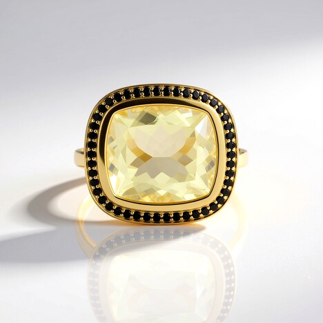 Anello in argento con Quarzo Limone (Ornaments by de Melo)