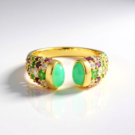 Anello in argento con Crisoprasio (KM by Juwelo)