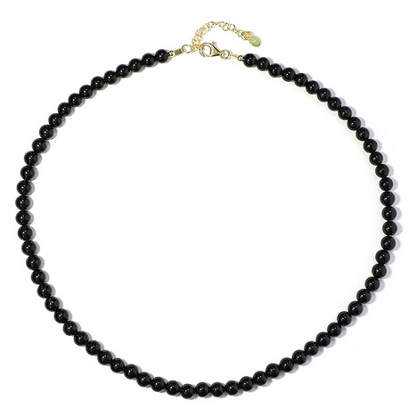 Zilveren halsketting met zwarte toermalijnen