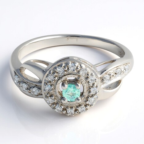 Anello in argento con Fluoroapatite Verde