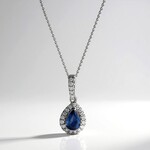 Collana in oro con Zaffiro Ceylon Blu