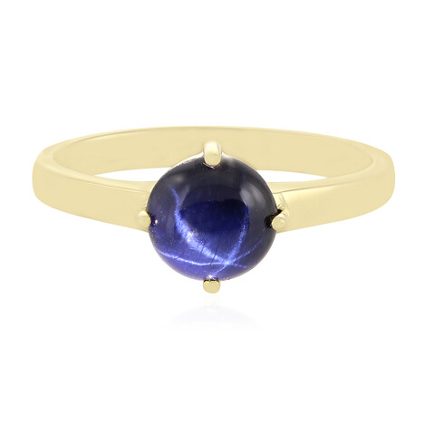 Anillo en plata con Zafiro estrella azul